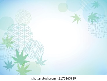 Cool Background of Summer Blue Leaves