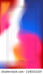 Cool background with wavy mesh gradient. Phone screen, smartphone background. Colors for application Vector illustration