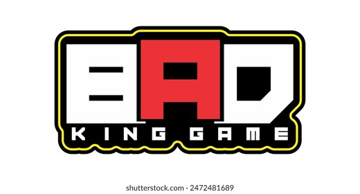 Cool BAD KING GAME text, for Icon game design.