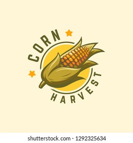 Cool Badge Corn Harvest logo designs concept vector, Corn logo symbol, Agriculture symbol