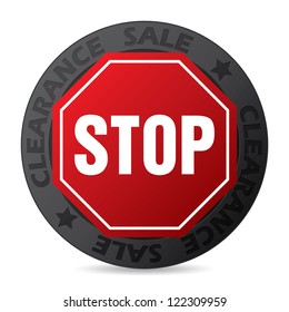 Cool badge with stop sign for clearance sale