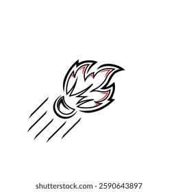 Cool badminton logo with smash effect area 