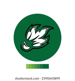 Cool badminton logo with smash effect area 
