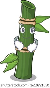 Cool bamboo mascot character with Smirking face