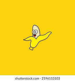 Cool Banana Character Logo Template