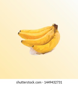 Cool banana illustration with Low Poly style.