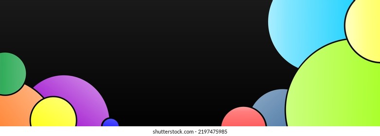 cool banner background with lots of colorful balloons