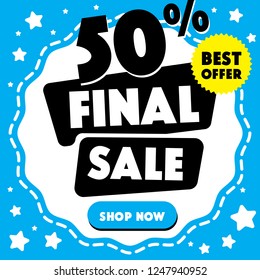 Cool Banner Sales Mega Sale Final Stock Vector (Royalty Free ...