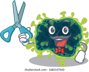 Cool Barber beta coronavirus mascot design style