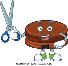 Cool Barber chocolate alfajor mascot design style