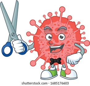 Cool Barber coronavirus disaster mascot design style