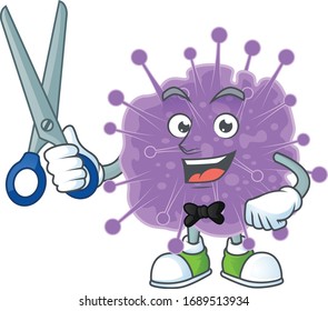 Cool Barber coronavirus influenza mascot design style