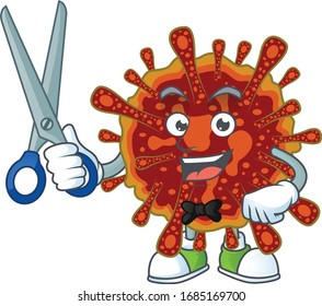 Cool Barber deadly coronvirus mascot design style