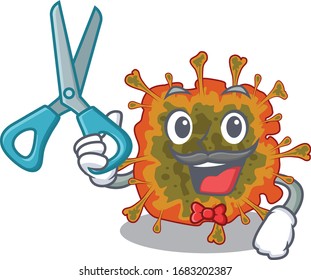 Cool Barber duvinacovirus mascot in design style