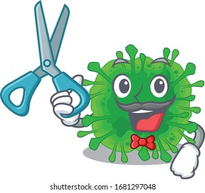 Cool Barber minunacovirus in mascot design style