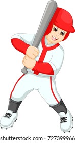 cool baseball batter cartoon in action