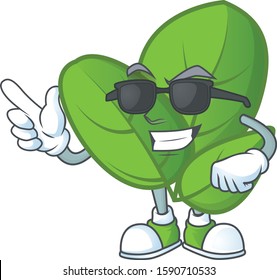 Cool and cool basil character wearing black glasses