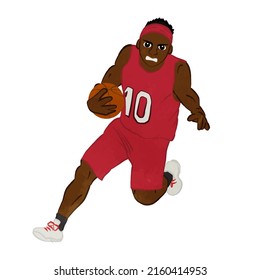 A cool basketball player with steal