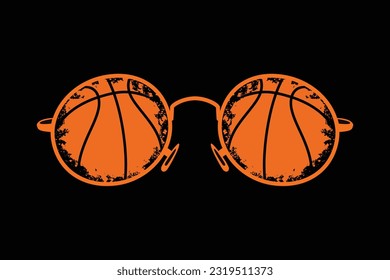 Cool Basketball Sunglass Design For Basketball Players and Lovers Funny Basketball T-shirt