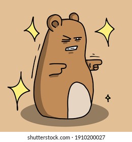 cool bear cartoon illustration vector