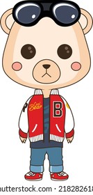 Cool Bear Cartoon Vector Design