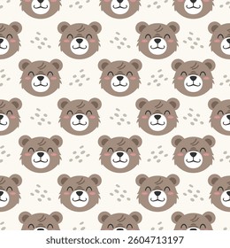 Cool bear hand drawn seamless pattern designs for print on fabric and other uses.