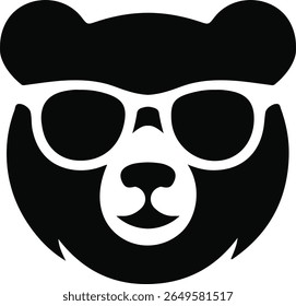 Cool Bear Head with Sunglasses Logo Icon