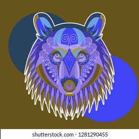 Cool bear illustration for t-shirt and other uses. - Vector