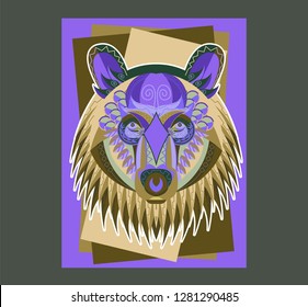 Cool bear illustration for t-shirt and other uses. - Vector