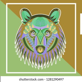 Cool bear illustration for t-shirt and other uses. - Vector