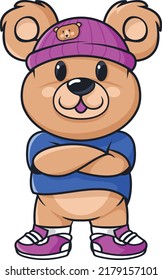 Cool Bear Model Vector Design
