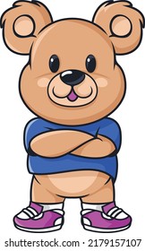 Cool Bear Model Vector Design