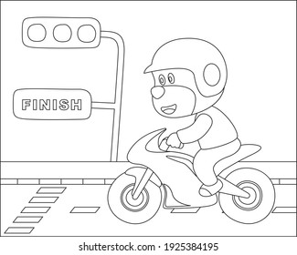 Cool Bear Motorcycle Funny Animal Cartoonvector Stock Vector (Royalty ...