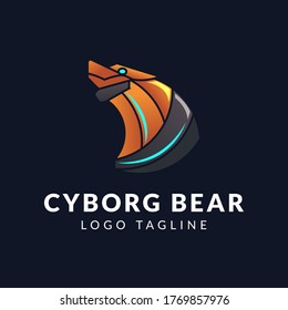 Logo de Cool Bear Robot, logotipo de Bear cyborg