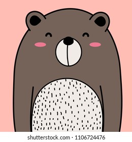 Cool Bear Vector Illustration Background. 