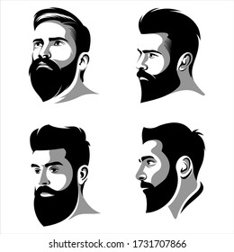 Cool Beard Man Vector Logo Design