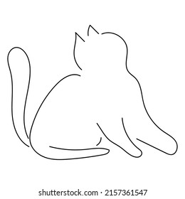 676 Continuous line sitting cat Images, Stock Photos & Vectors ...