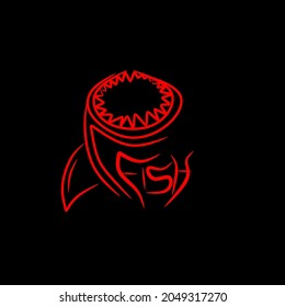 cool and beautiful fish logo illustration
Line art red