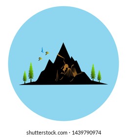 Cool and beautiful mountain logo image
