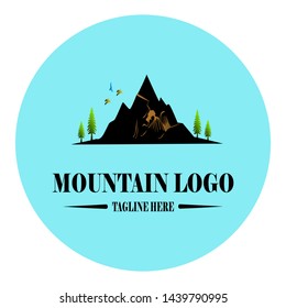Cool and beautiful mountain logo image