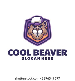 Cool Beaver Mascot Logo Design
