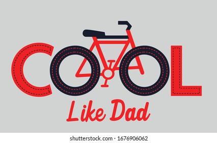 cool bicycle design print vector