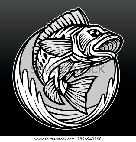 Cool big bass. Premium vector