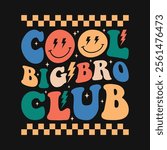 Cool Big Bro Club Funny Sibling T Shirt Design