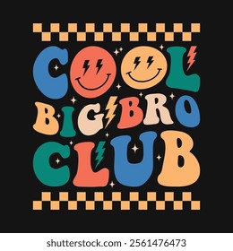 Cool Big Bro Club Funny Sibling T Shirt Design