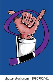 Cool Bjj Purple Belt Brazilian Jiu Jitsu Martial Arts Vector Illustration Graphic Design for Document and Print