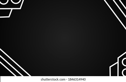 Cool black background vector with white ornaments / white embroidery
