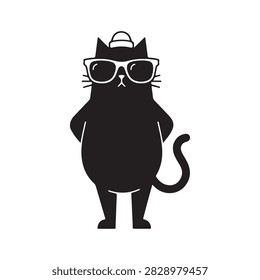 Cool black cat character