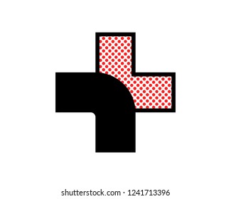 cool black and dotted medical cross logo design