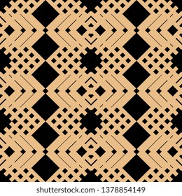 cool black golden Art Deco Seamless argyle background pattern in pastel brown colors. Vector illustration